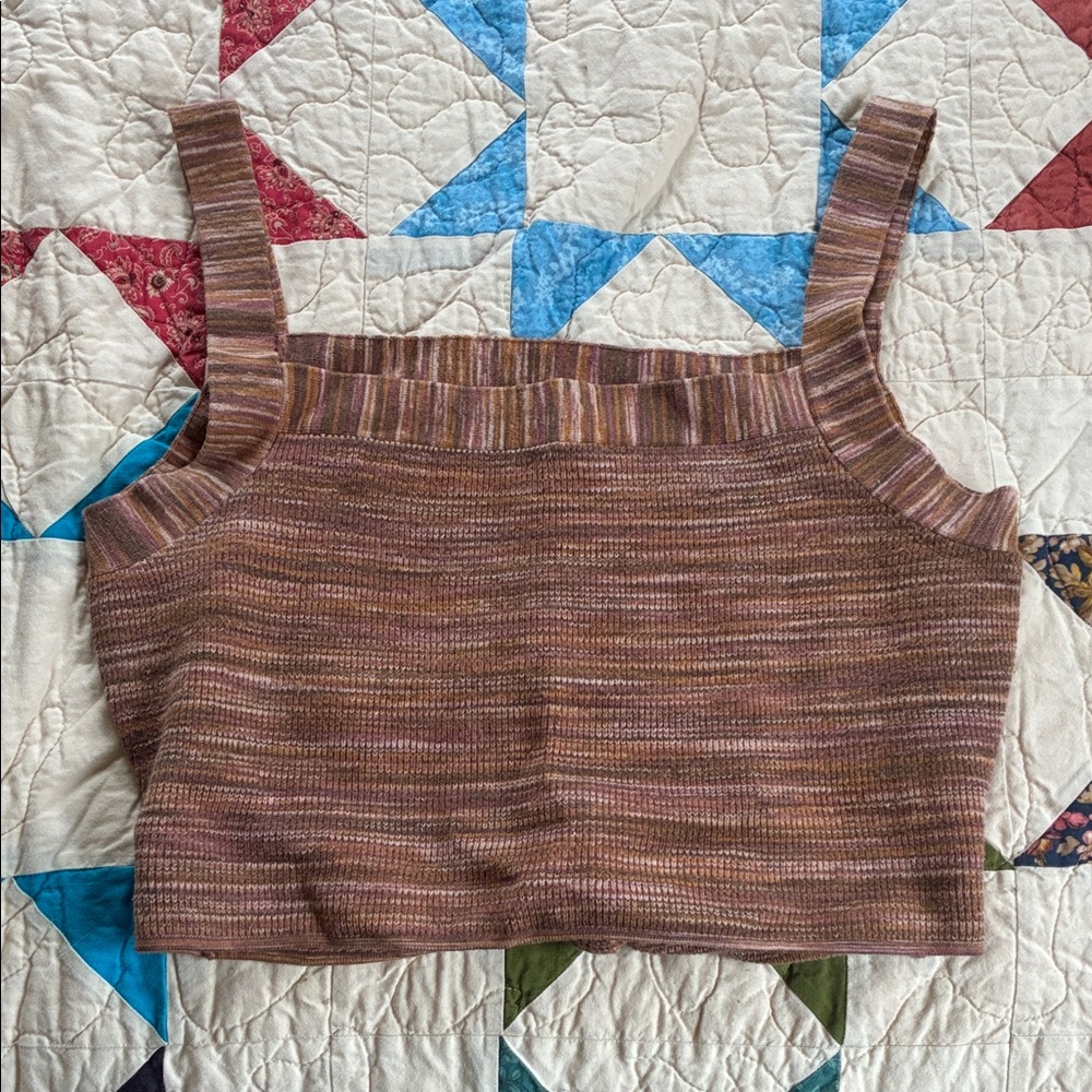 Madewell Cropped Spun-Dye Knit Top - XL